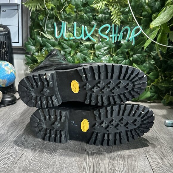 All American Boot MFG Mens 13 D Vibram Combat Station Fire EMS Black Leather main image 4